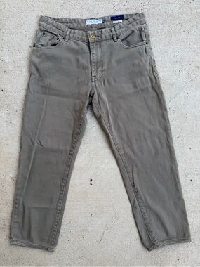 Peter Manning NY Travel Jeans Olive Green Pants 32x28 Stretch Standard Fit